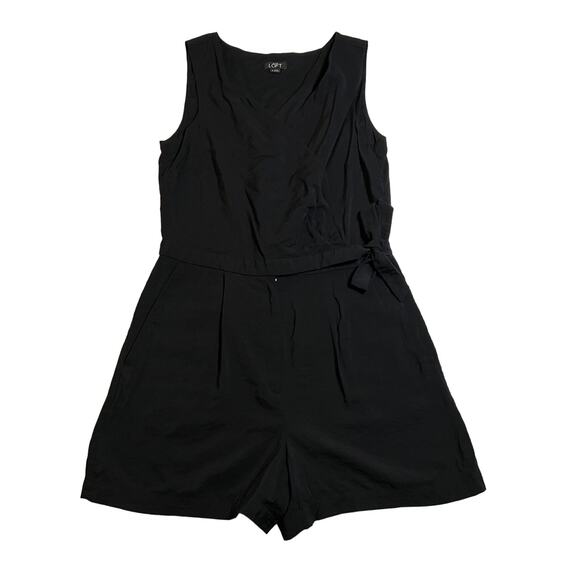 Ann Taylor LOFT Sleeveless V-Neck Surplice Romper Size 4 Neutral Minimalist - Picture 1 of 14